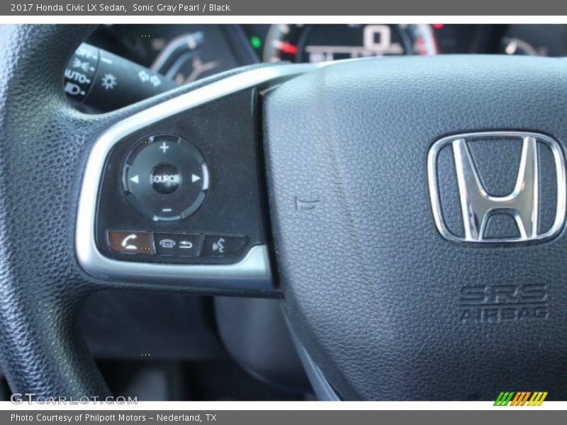 Sonic Gray Pearl / Black 2017 Honda Civic LX Sedan
