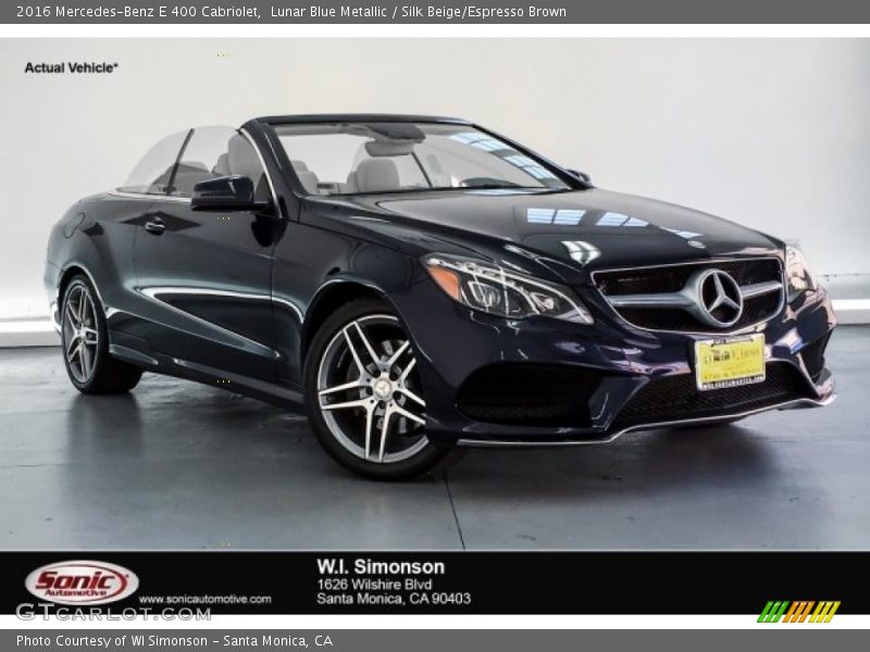 Lunar Blue Metallic / Silk Beige/Espresso Brown 2016 Mercedes-Benz E 400 Cabriolet
