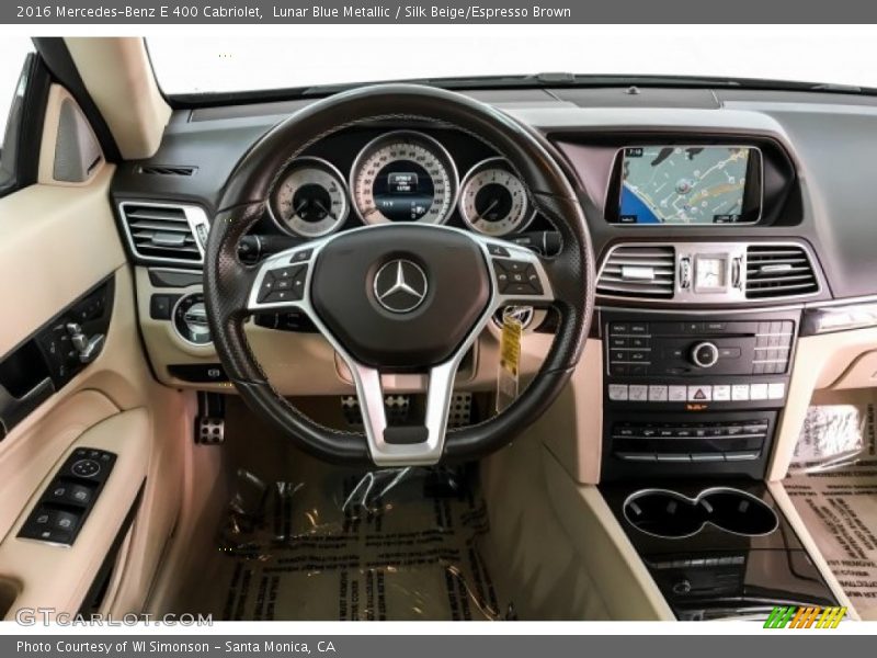 Lunar Blue Metallic / Silk Beige/Espresso Brown 2016 Mercedes-Benz E 400 Cabriolet