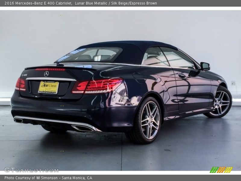 Lunar Blue Metallic / Silk Beige/Espresso Brown 2016 Mercedes-Benz E 400 Cabriolet