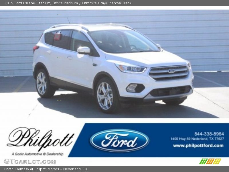 White Platinum / Chromite Gray/Charcoal Black 2019 Ford Escape Titanium