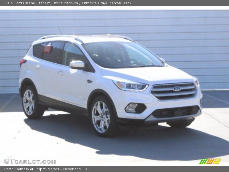 White Platinum / Chromite Gray/Charcoal Black 2019 Ford Escape Titanium
