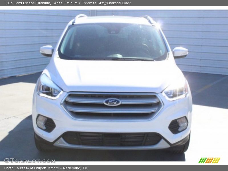 White Platinum / Chromite Gray/Charcoal Black 2019 Ford Escape Titanium