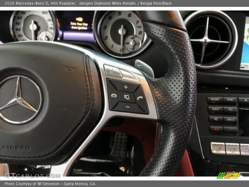 designo Diamond White Metallic / Bengal Red/Black 2016 Mercedes-Benz SL 400 Roadster