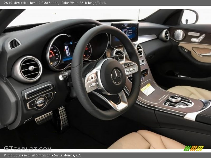 Polar White / Silk Beige/Black 2019 Mercedes-Benz C 300 Sedan