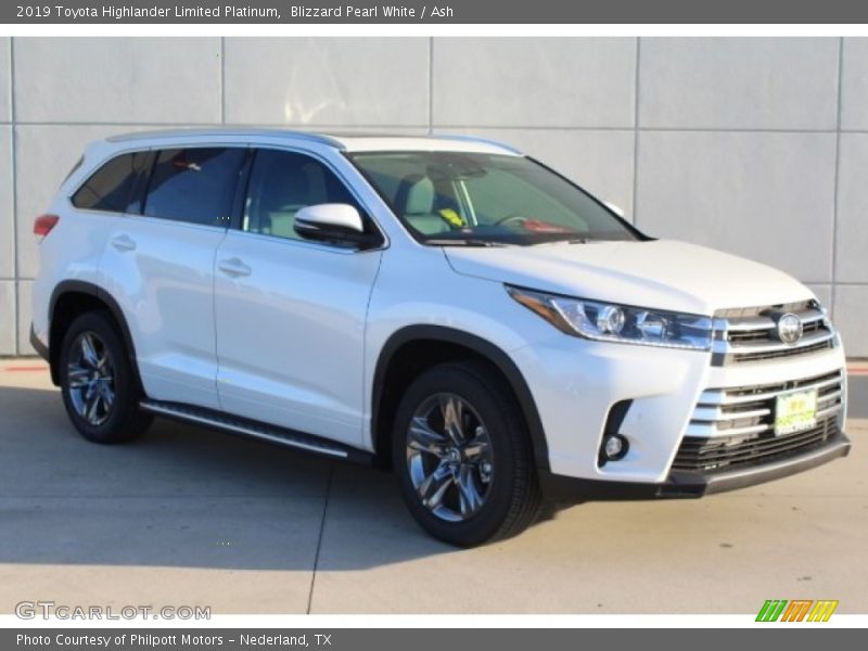 Blizzard Pearl White / Ash 2019 Toyota Highlander Limited Platinum