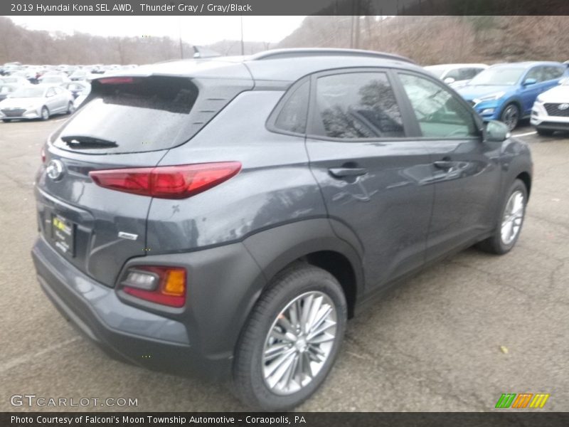 Thunder Gray / Gray/Black 2019 Hyundai Kona SEL AWD