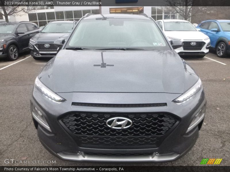 Thunder Gray / Gray/Black 2019 Hyundai Kona SEL AWD