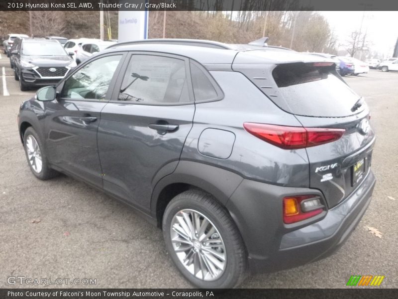 Thunder Gray / Gray/Black 2019 Hyundai Kona SEL AWD