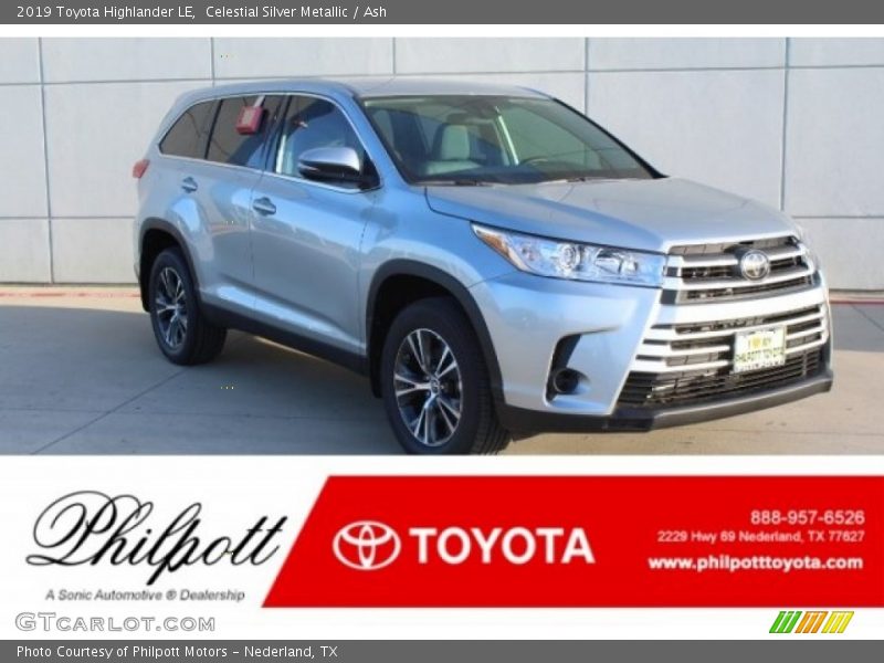 Celestial Silver Metallic / Ash 2019 Toyota Highlander LE