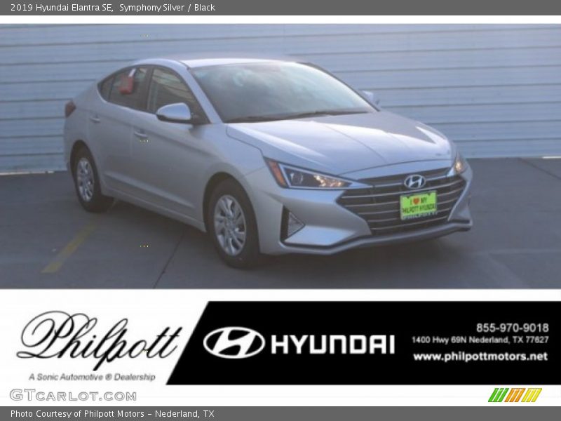 Symphony Silver / Black 2019 Hyundai Elantra SE