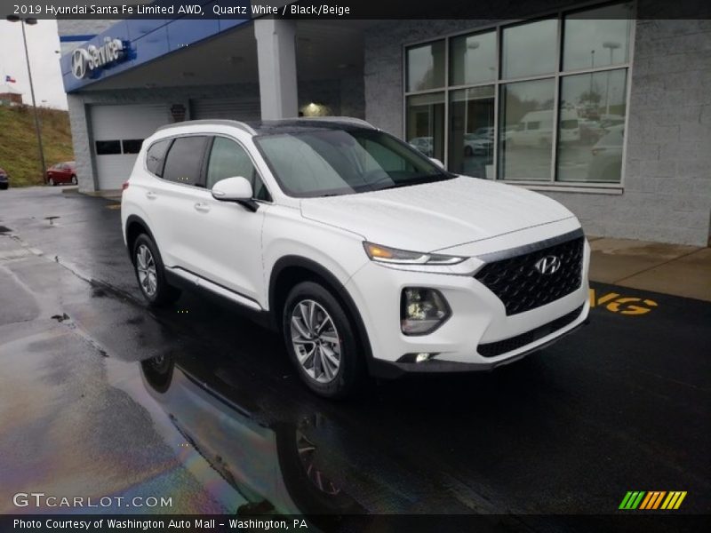 Quartz White / Black/Beige 2019 Hyundai Santa Fe Limited AWD