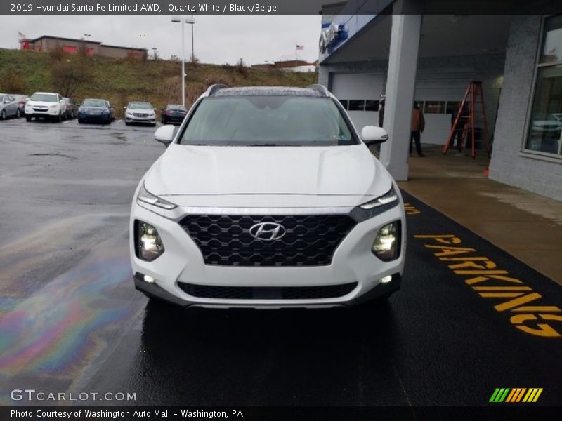 Quartz White / Black/Beige 2019 Hyundai Santa Fe Limited AWD
