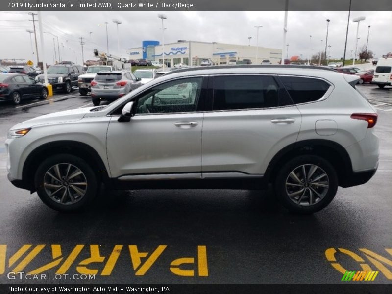 Quartz White / Black/Beige 2019 Hyundai Santa Fe Limited AWD