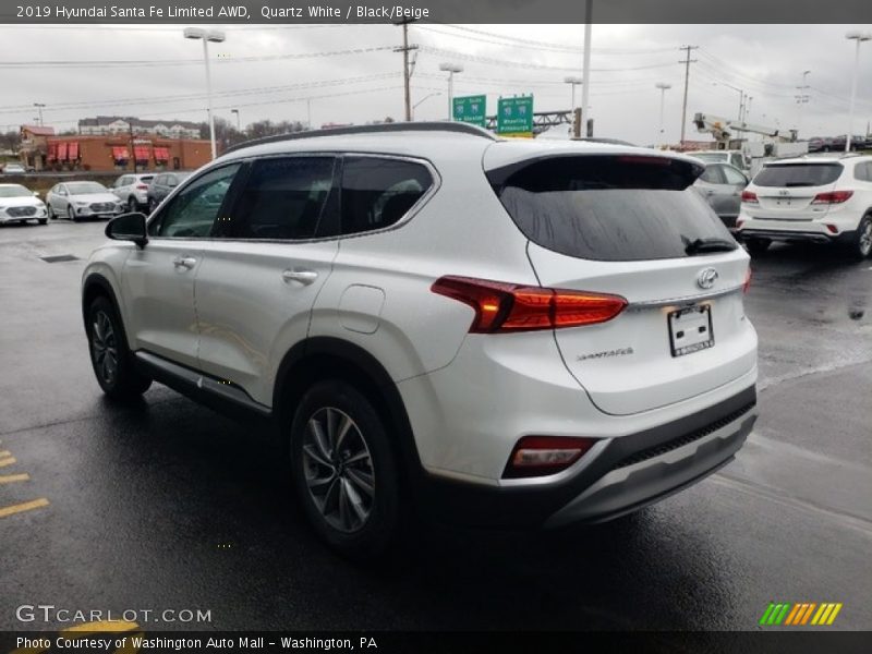 Quartz White / Black/Beige 2019 Hyundai Santa Fe Limited AWD