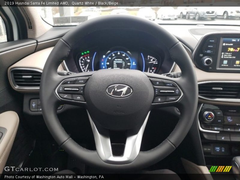 Quartz White / Black/Beige 2019 Hyundai Santa Fe Limited AWD