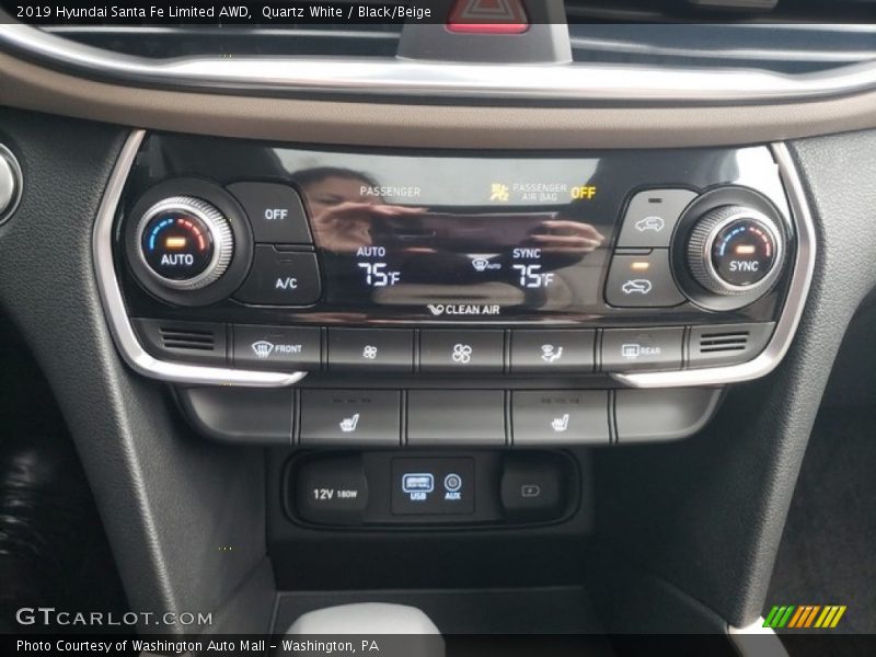 Quartz White / Black/Beige 2019 Hyundai Santa Fe Limited AWD