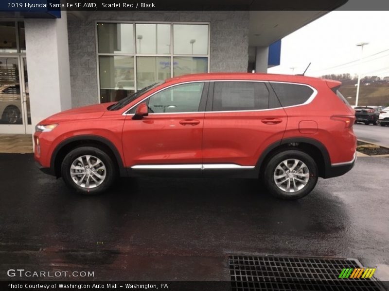 Scarlet Red / Black 2019 Hyundai Santa Fe SE AWD