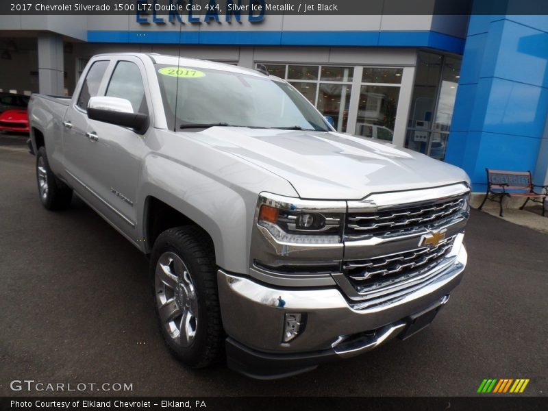 Silver Ice Metallic / Jet Black 2017 Chevrolet Silverado 1500 LTZ Double Cab 4x4