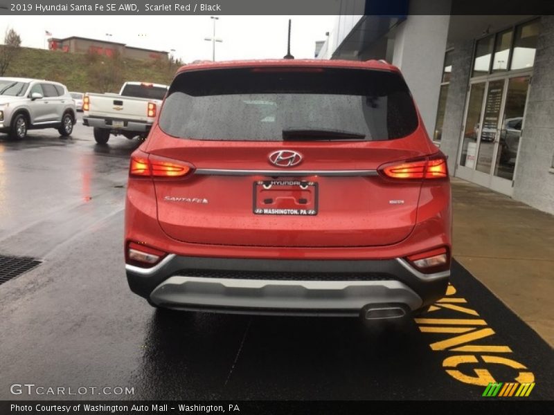 Scarlet Red / Black 2019 Hyundai Santa Fe SE AWD