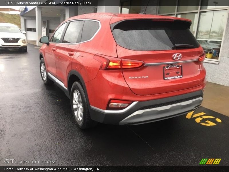 Scarlet Red / Black 2019 Hyundai Santa Fe SE AWD