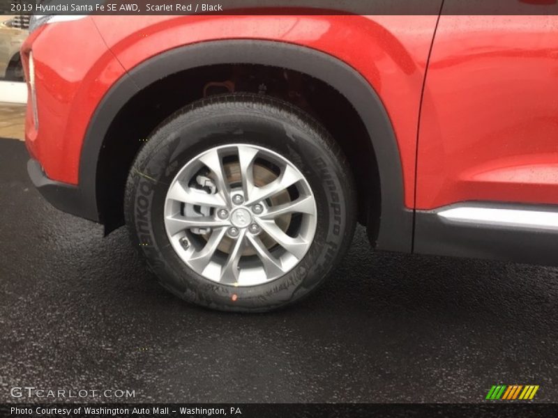 Scarlet Red / Black 2019 Hyundai Santa Fe SE AWD
