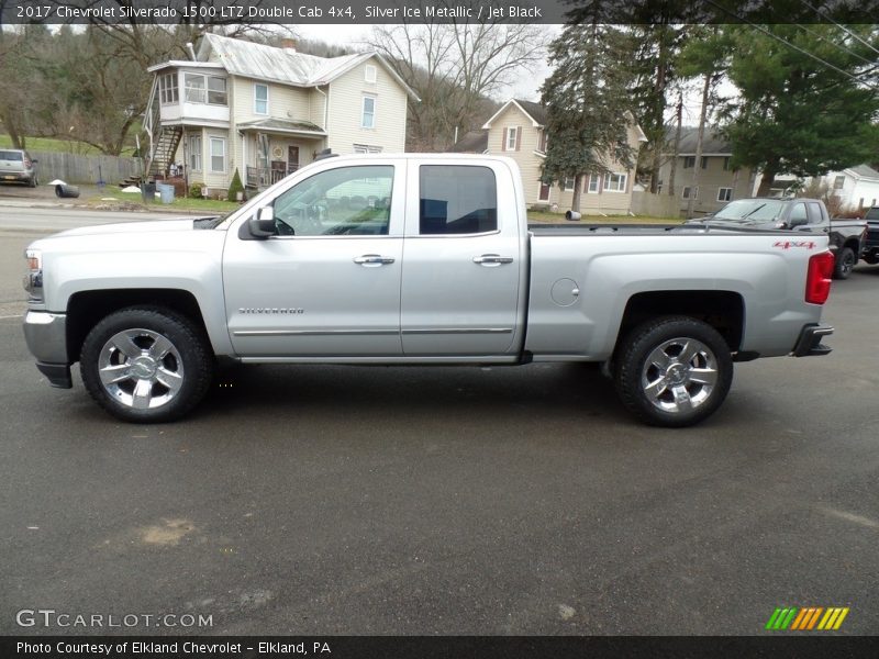Silver Ice Metallic / Jet Black 2017 Chevrolet Silverado 1500 LTZ Double Cab 4x4