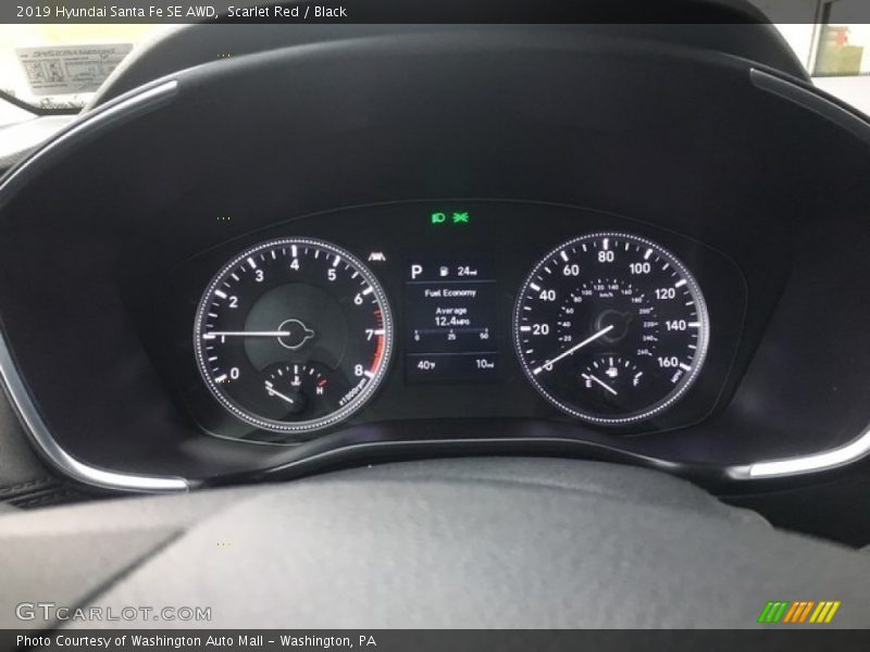 Scarlet Red / Black 2019 Hyundai Santa Fe SE AWD