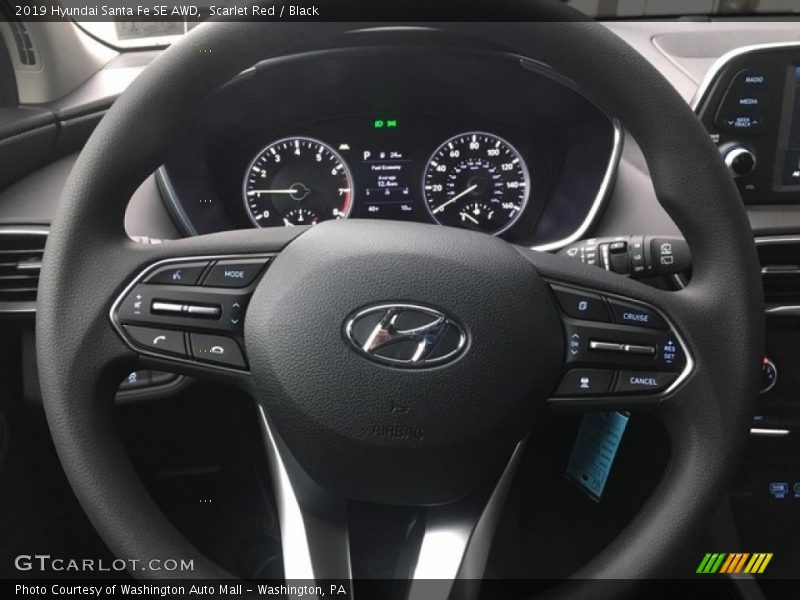 Scarlet Red / Black 2019 Hyundai Santa Fe SE AWD