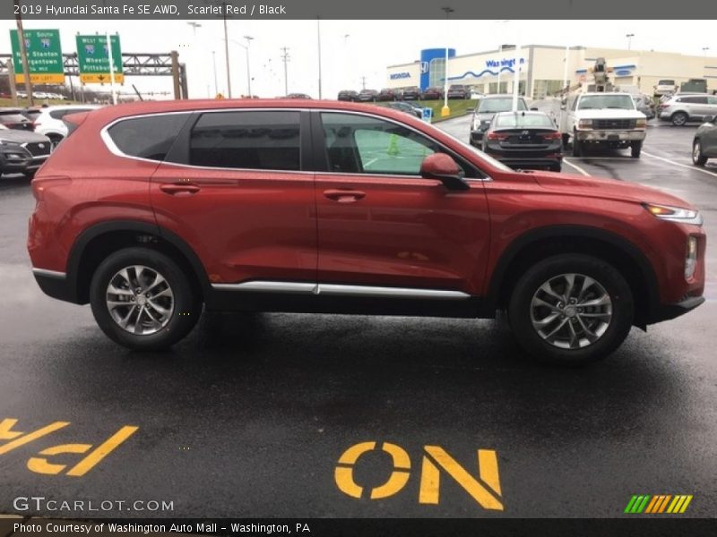 Scarlet Red / Black 2019 Hyundai Santa Fe SE AWD