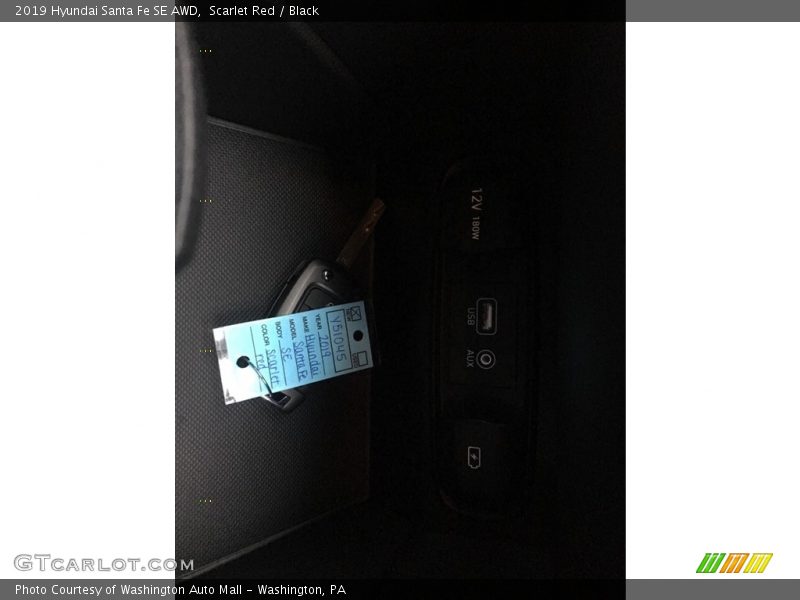 Scarlet Red / Black 2019 Hyundai Santa Fe SE AWD