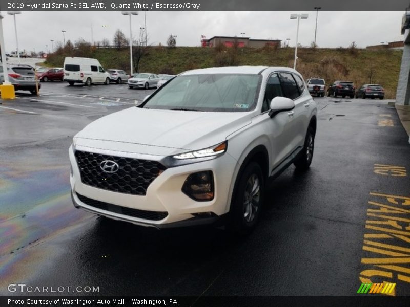 Quartz White / Espresso/Gray 2019 Hyundai Santa Fe SEL AWD