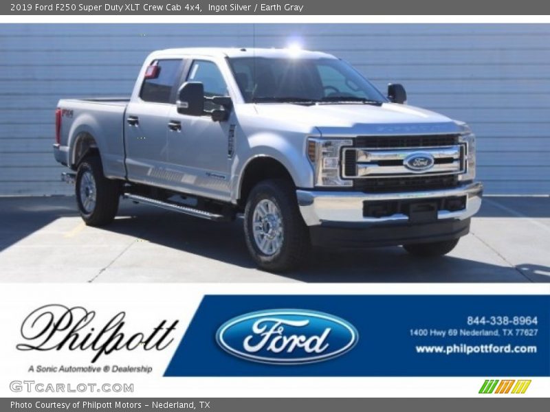 Ingot Silver / Earth Gray 2019 Ford F250 Super Duty XLT Crew Cab 4x4