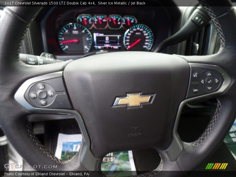 Silver Ice Metallic / Jet Black 2017 Chevrolet Silverado 1500 LTZ Double Cab 4x4