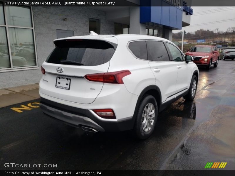 Quartz White / Espresso/Gray 2019 Hyundai Santa Fe SEL AWD