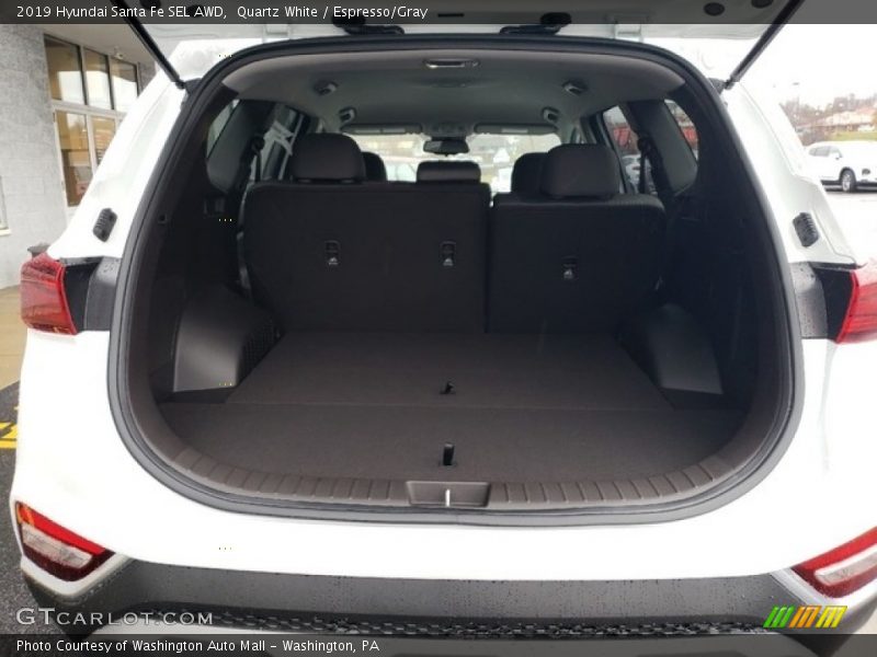 Quartz White / Espresso/Gray 2019 Hyundai Santa Fe SEL AWD