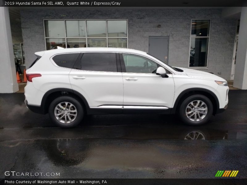 Quartz White / Espresso/Gray 2019 Hyundai Santa Fe SEL AWD