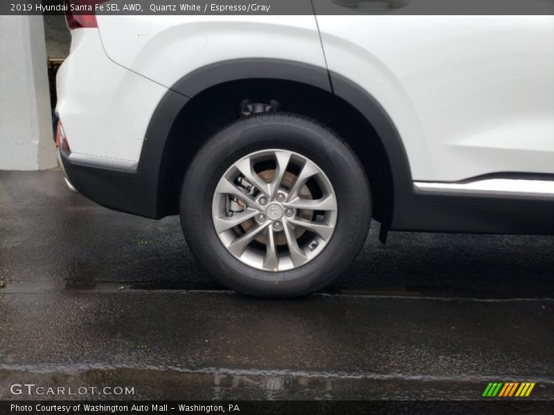 Quartz White / Espresso/Gray 2019 Hyundai Santa Fe SEL AWD
