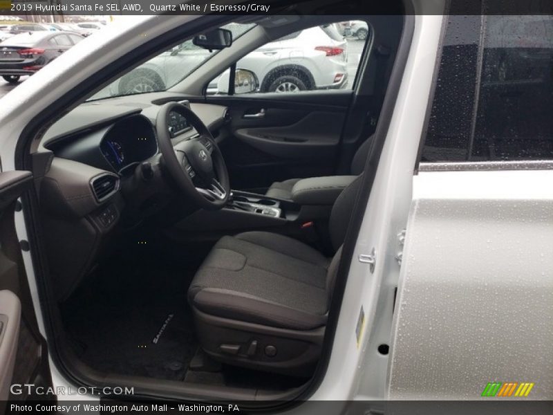 Quartz White / Espresso/Gray 2019 Hyundai Santa Fe SEL AWD