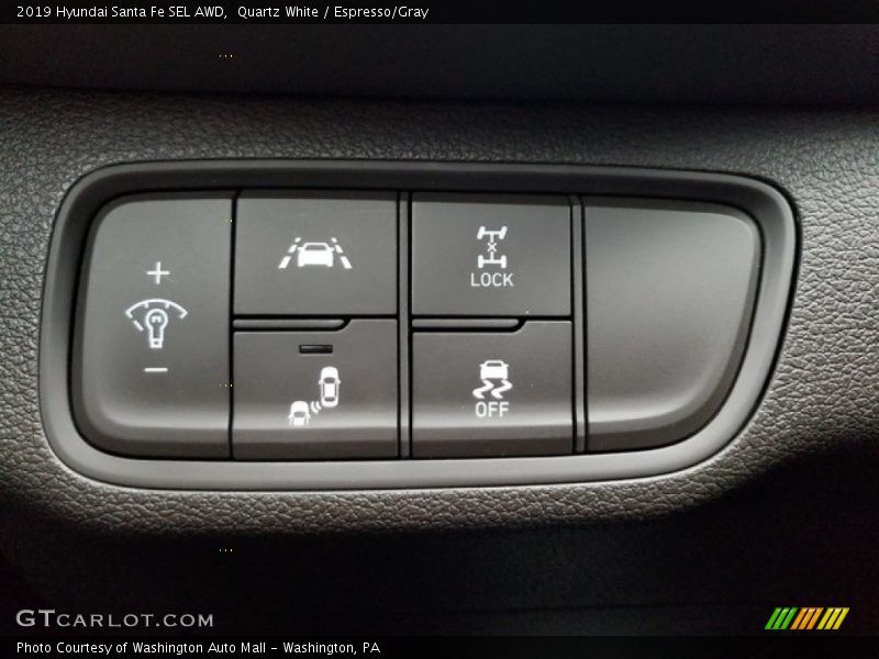 Quartz White / Espresso/Gray 2019 Hyundai Santa Fe SEL AWD