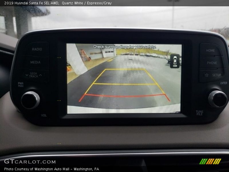 Quartz White / Espresso/Gray 2019 Hyundai Santa Fe SEL AWD