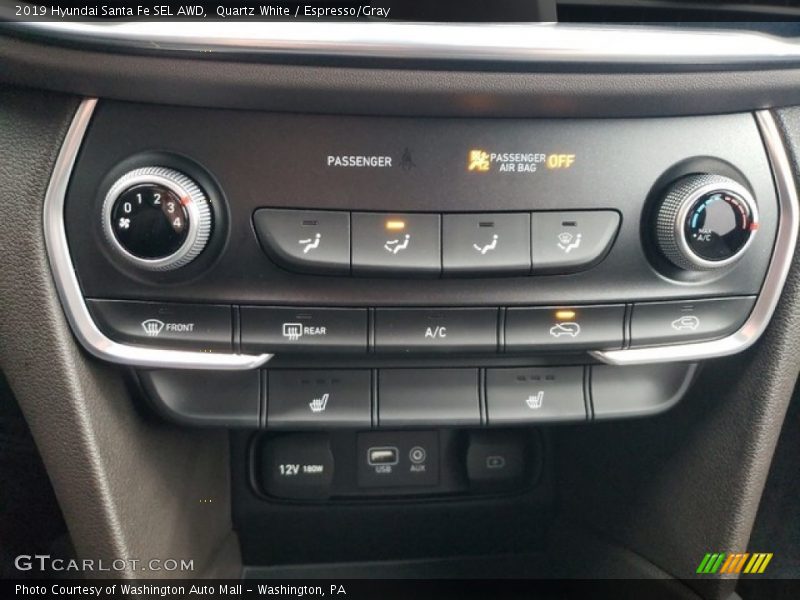 Quartz White / Espresso/Gray 2019 Hyundai Santa Fe SEL AWD