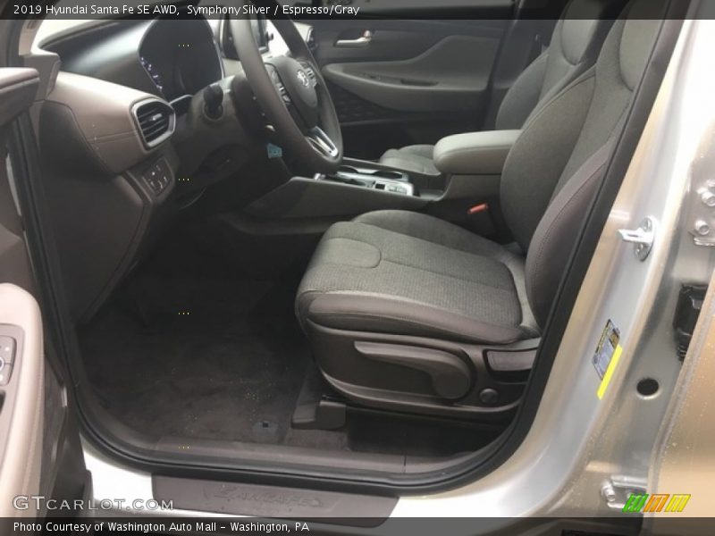 Symphony Silver / Espresso/Gray 2019 Hyundai Santa Fe SE AWD