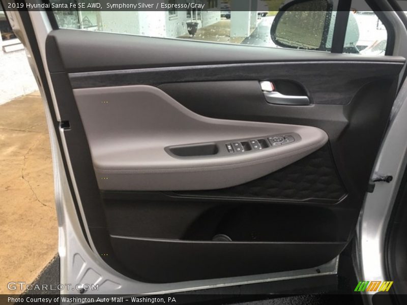 Symphony Silver / Espresso/Gray 2019 Hyundai Santa Fe SE AWD