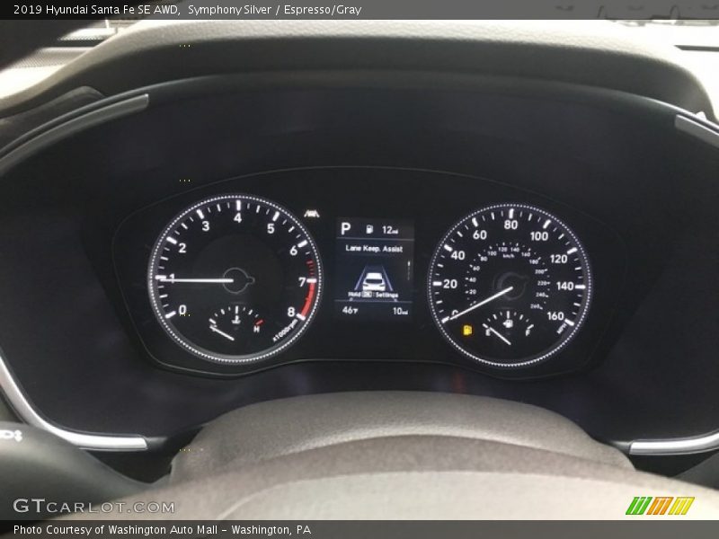 Symphony Silver / Espresso/Gray 2019 Hyundai Santa Fe SE AWD