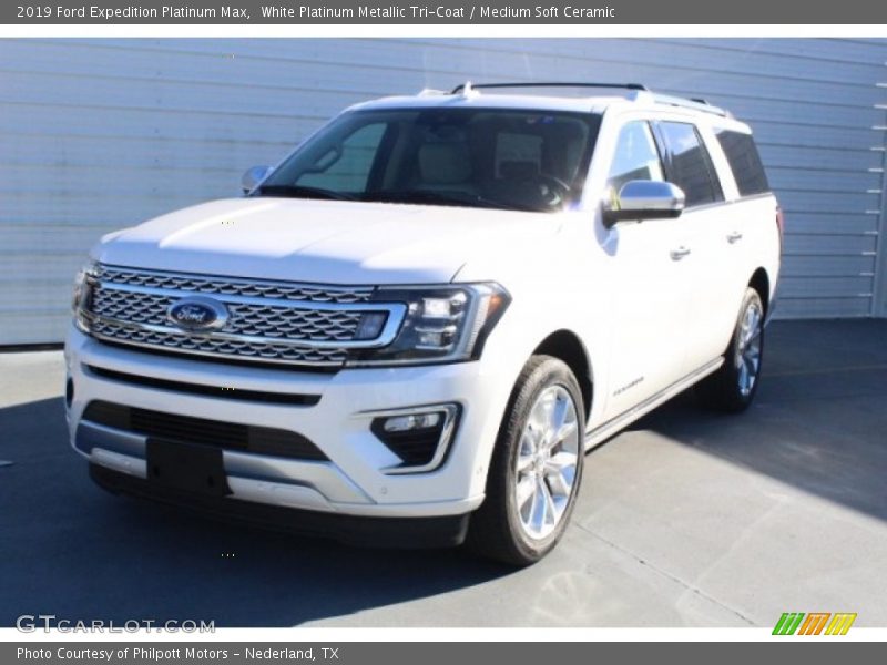 White Platinum Metallic Tri-Coat / Medium Soft Ceramic 2019 Ford Expedition Platinum Max