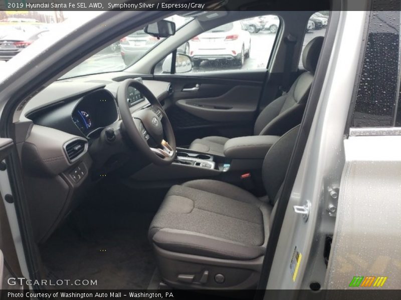 Symphony Silver / Espresso/Gray 2019 Hyundai Santa Fe SEL AWD