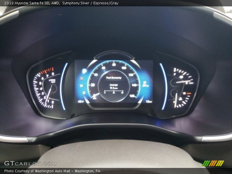 Symphony Silver / Espresso/Gray 2019 Hyundai Santa Fe SEL AWD