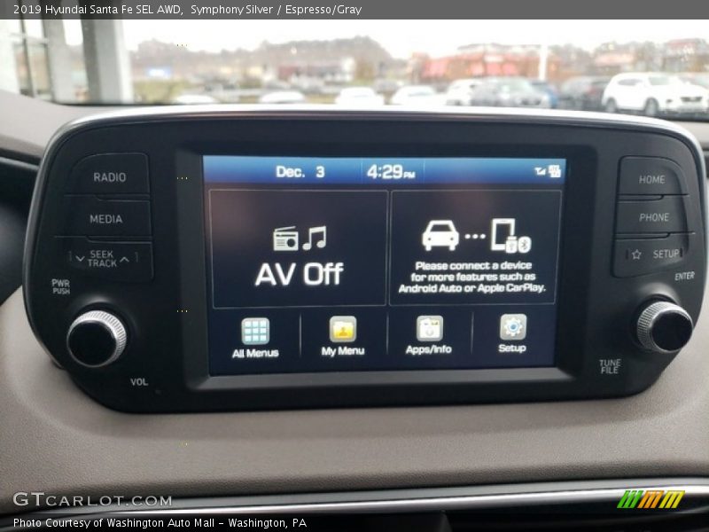 Symphony Silver / Espresso/Gray 2019 Hyundai Santa Fe SEL AWD