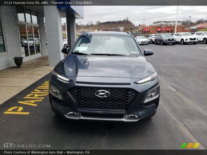 Thunder Gray / Gray/Black 2019 Hyundai Kona SEL AWD